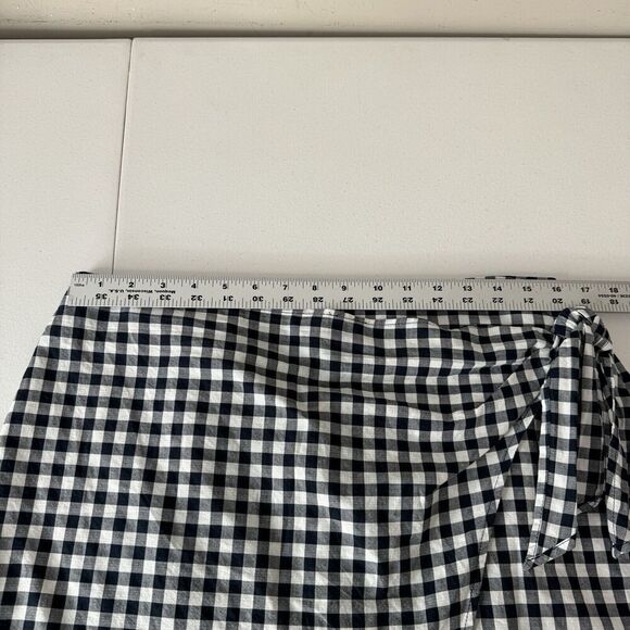 Loft Womens Skirt 8 Black Gingham Layered Wrap Cottagecore Retro Preppy Boho - Picture 5 of 10